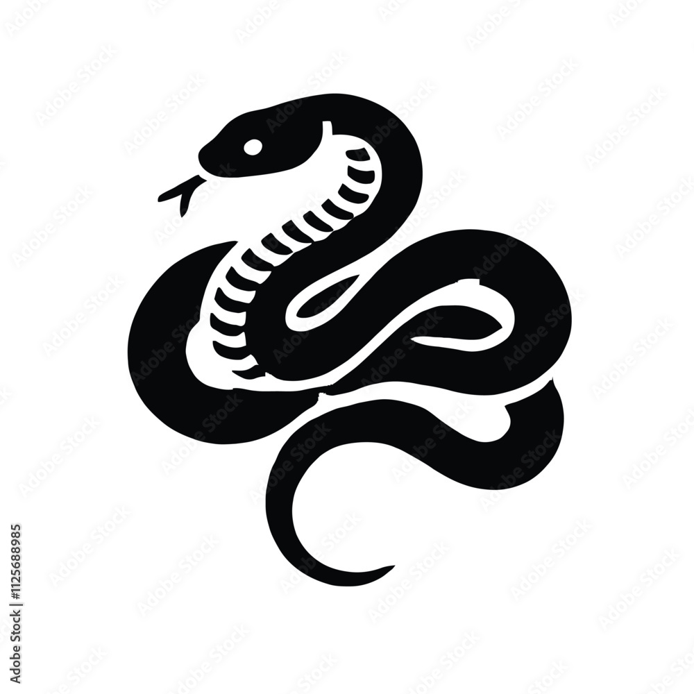 Obraz premium Snake Coiled Silhouette