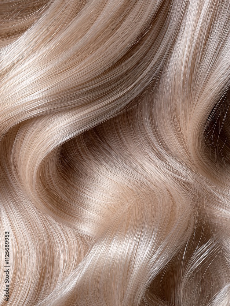 A woman's long blonde hair is shown in detail A woman's long blonde hair is shown in detail