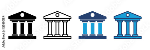 Bank icon vector. bank vector icon, museum, university