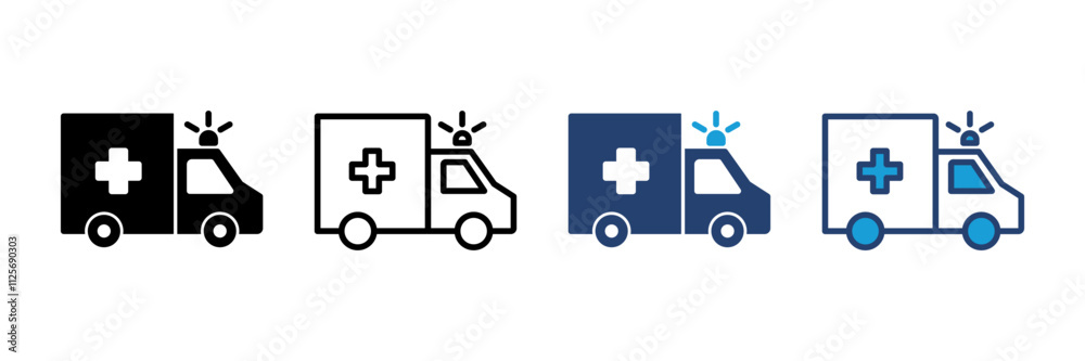 Ambulance icon vector. ambulance truck icon vector. ambulance car Ambulance icon vector. ambulance truck icon vector. ambulance car