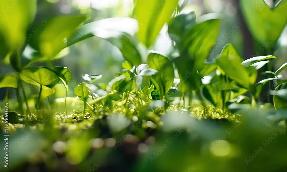 Lush Green Seedlings Emerging from Rich Soil in a Sunlit Forest, Symbolizing Growth, Renewal, and the Beauty of Nature's Ecosystem with ai generated. Lush Green Seedlings Emerging from Rich Soil in a Sunlit Forest, Symbolizing Growth, Renewal, and the Beauty of Nature's Ecosystem with ai generated.