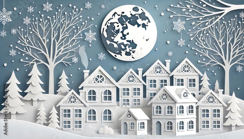 Paper cut style illustration of 