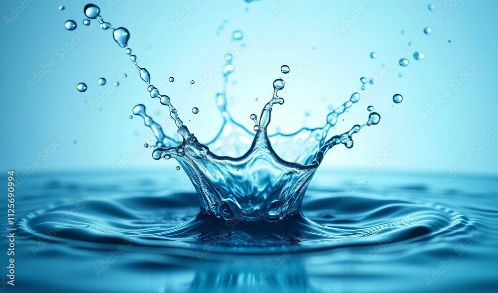Water Splash Crown: A single drop of water creates a mesmerizing crown-shaped splash, capturing the fleeting beauty of nature's simple wonders. The ripples radiate outwards. Water Splash Crown: A single drop of water creates a mesmerizing crown-shaped splash, capturing the fleeting beauty of nature's simple wonders. The ripples radiate outwards.