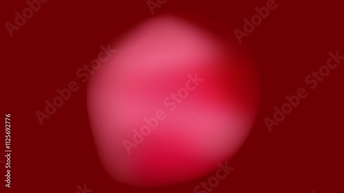 Smooth Blurred 3D circle pink Abstract Shape Floating on dark red Background