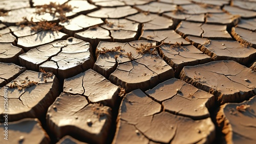 Highly Detailed Cracked Dried Mud Flat Texture photo