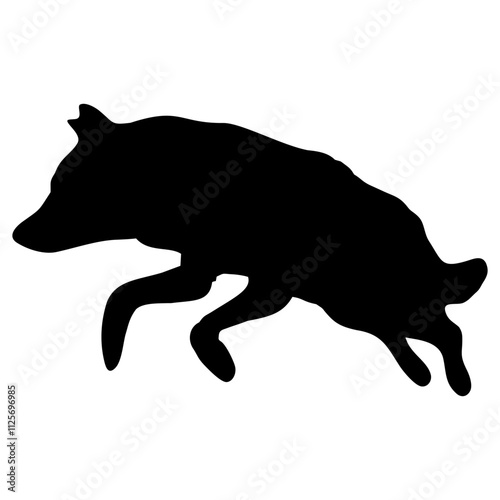 A BLACK WOLF SILOUTE RUNS AND ROARS