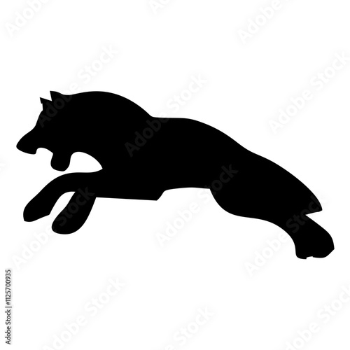 A BLACK WOLF SILOUTE RUNS AND ROARS