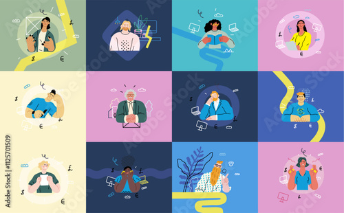 Creative Workspace: Video Conference, modern flat vector concept illustration of person engaging in virtual business meeting Connectivity, collaboration, digital interaction, remote work, productivity