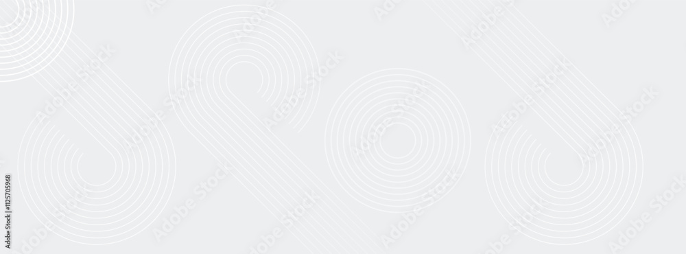 Modern Abstract white glowing geometric circle on gray overlay background Modern Abstract white glowing geometric circle on gray overlay background