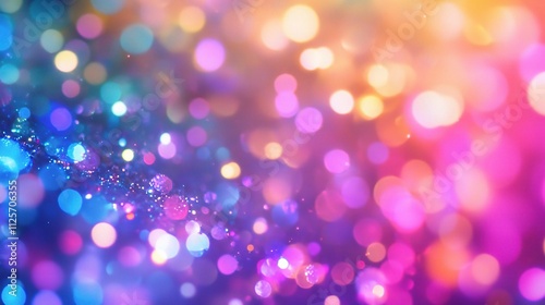 Vibrant Holographic Abstract Background with Colorful Bokeh Effect