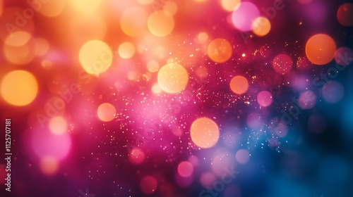 Colorful bokeh lights in vibrant hues creating a dreamy background