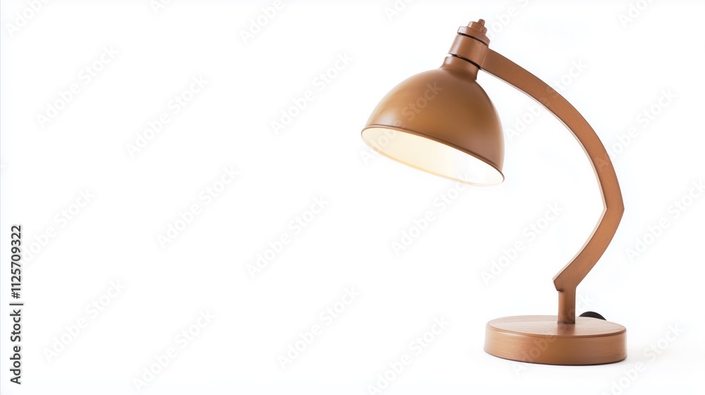 Lamp with a brown shade is turned on Lamp with a brown shade is turned on