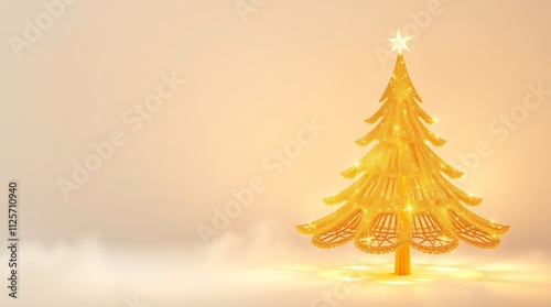 Cristmas tree with decorations, isolated on white background, 3D illustration, 3d render photo