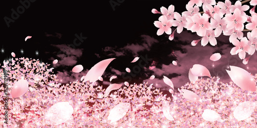 夜桜　春　風景　背景