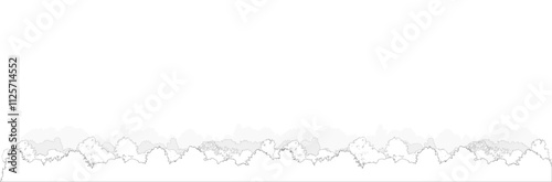 Tropical Forest Tree Line Drawings Minimal Style Vector Elements for Landscape Design