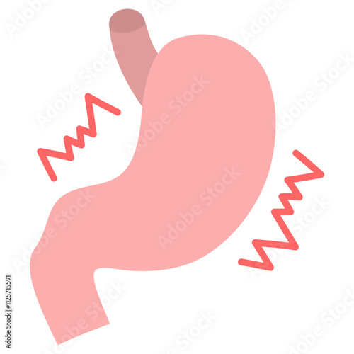 Stomachache Flat Icon Vector Illustration 