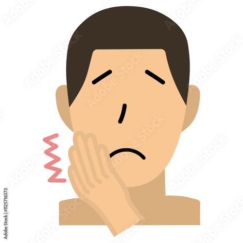 Toothache Flat Icon Vector Illustration 