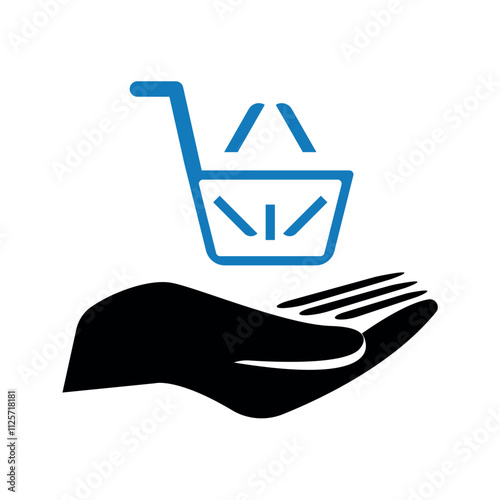 Online shopping cart icon.