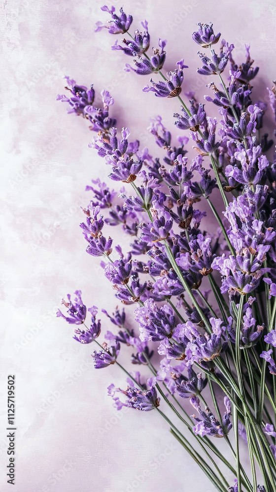 Obraz premium Lavender flowers on soft pastel background create calming scene
