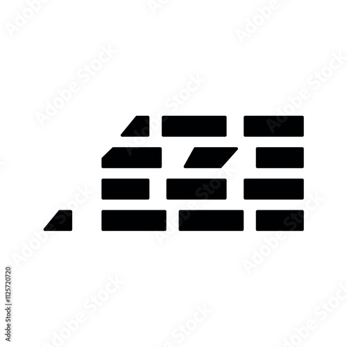 Brick wall construction icon.