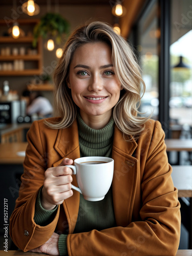 A Photo of a Woman Enjoying her Leisure time with Coffee 