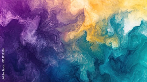 Abstract Swirling Paint Colors Mixing Fluid Art