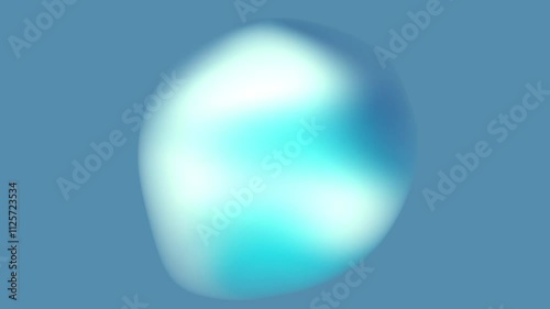 Smooth Blurred 3D Abstract Shape Floating on Blue Background