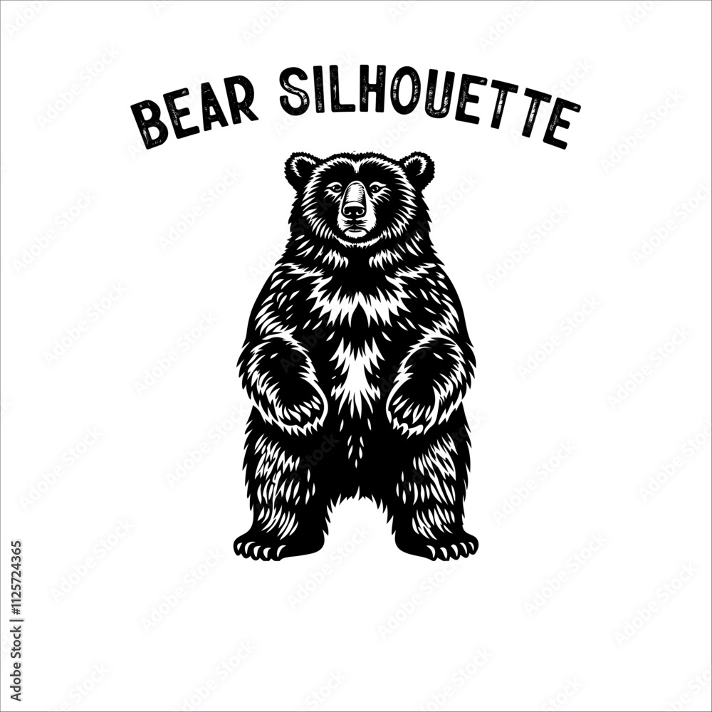 Obraz premium Bear Silhouette Vector. Bear Silhouette character vector.