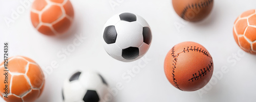 Colorful sports balls including soccer, basketball, and baseball