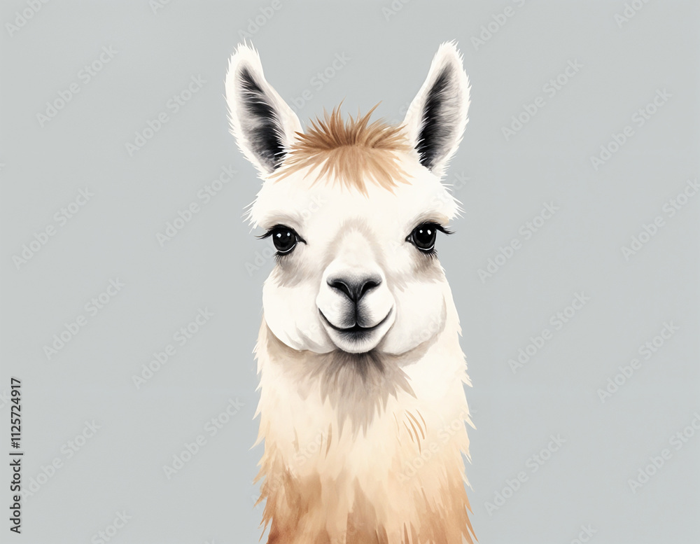 A delicately minimalist depiction of a charming llama boasts serene features and a light, bright background, reminiscent of mori kei style. ultrafine details and serene expression - generated by ai A delicately minimalist depiction of a charming llama boasts serene features and a light, bright background, reminiscent of mori kei style. ultrafine details and serene expression - generated by ai
