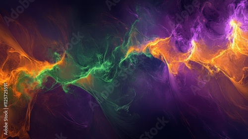 Abstract Colorful Nebula Swirling Energy Forms