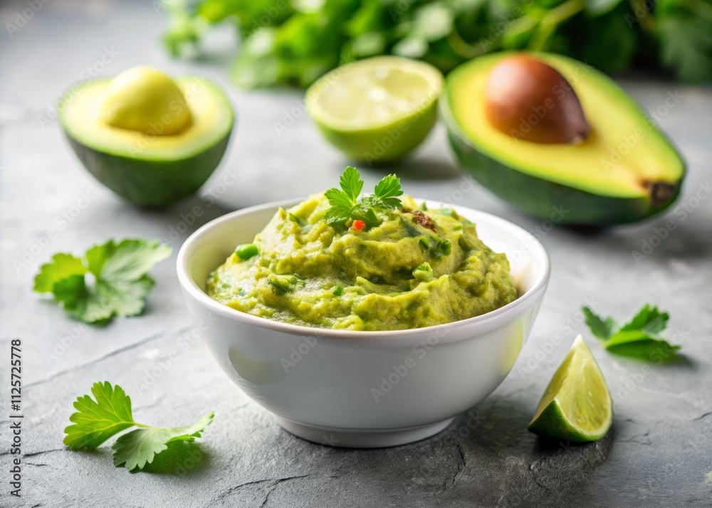 Tilt-Shift Avocado Guacamole Dip Bowl - Healthy Recipe Stone Background Food Photography Tilt-Shift Avocado Guacamole Dip Bowl - Healthy Recipe Stone Background Food Photography