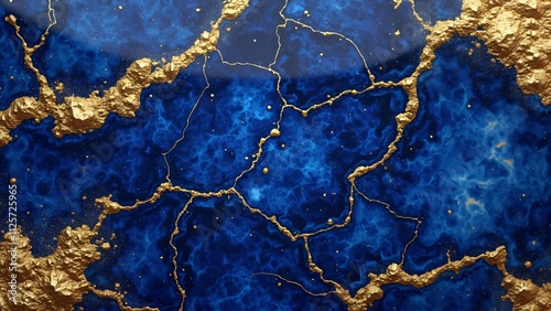 Stunning Lapis Lazuli Texture, Deep Blue Gemstone with Gold Accents