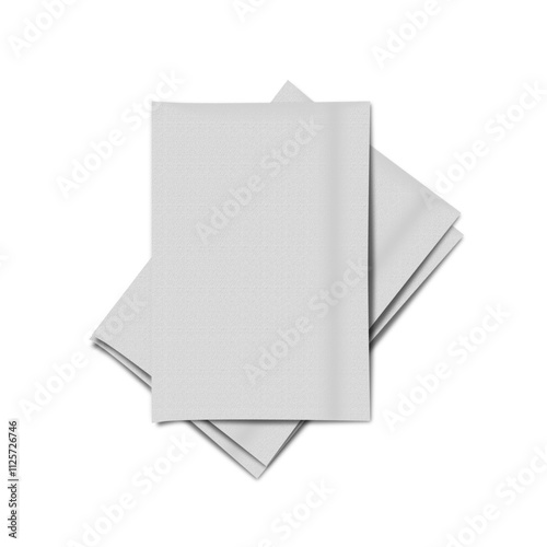 free editable vector mockup of three sheet white paper on transparent background