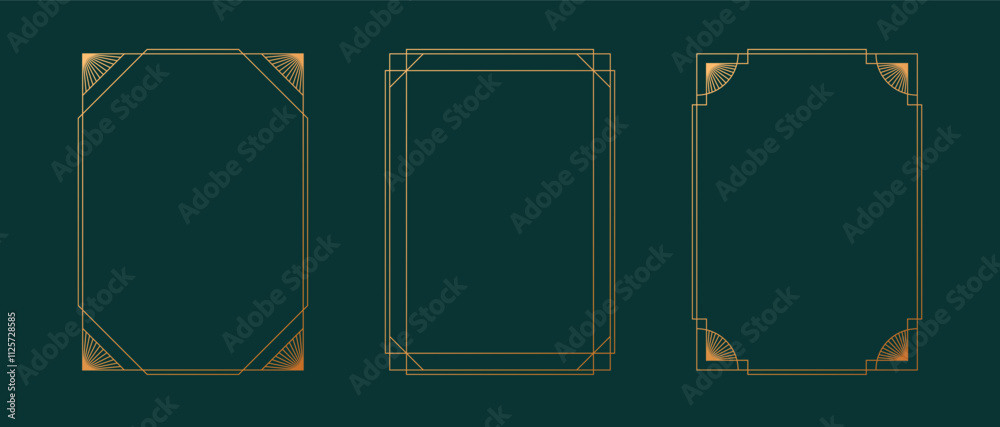 Frame art deco minimalism. Geometric line frame rectangle vintage.