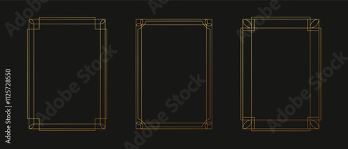Frame art deco minimalism. Geometric line frame rectangle vintage.