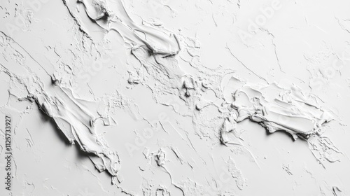 textured white background with abstract patterns of thick paint or plaster for artistic and design purposes
