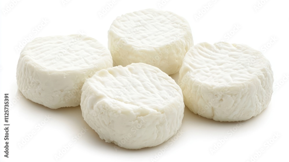 Aged rounds of raw cow milk cheese displayed at a creamery, featuring textured surfaces and natural color variations, dairy production, artisanal cheese, gourmet food. Aged rounds of raw cow milk cheese displayed at a creamery, featuring textured surfaces and natural color variations, dairy production, artisanal cheese, gourmet food.
