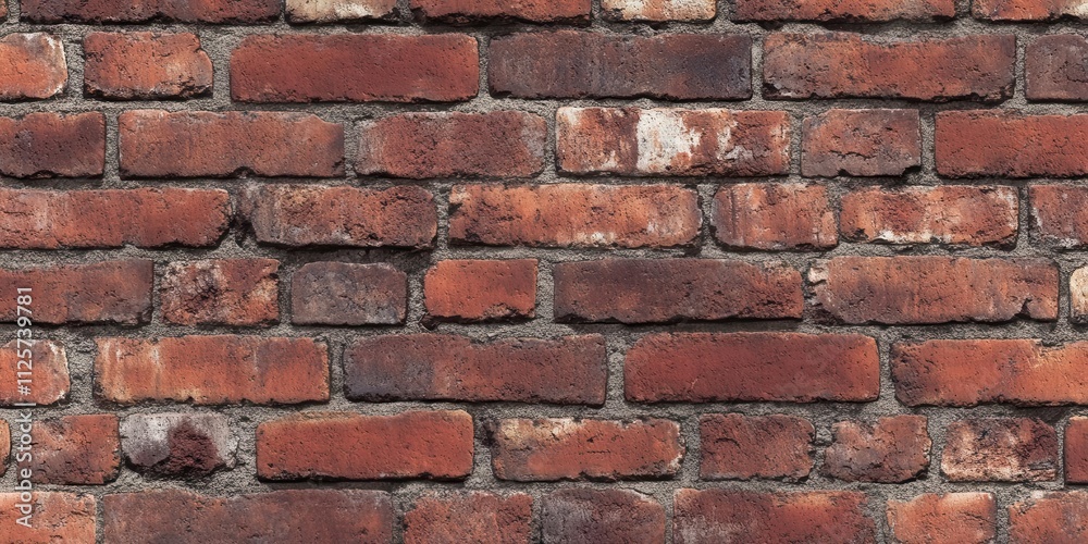 Obraz premium A textured brick wall showcasing various shades of red and brown.