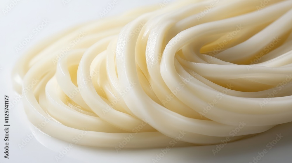 Deliciously thick udon noodles made from wheat flour water and salt showcasing their unique texture and culinary appeal Deliciously thick udon noodles made from wheat flour water and salt showcasing their unique texture and culinary appeal