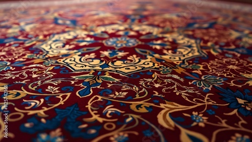 Wallpaper Mural Luxurious Persian Rug, Crimson & Sapphire Intricate Knotted Design Torontodigital.ca