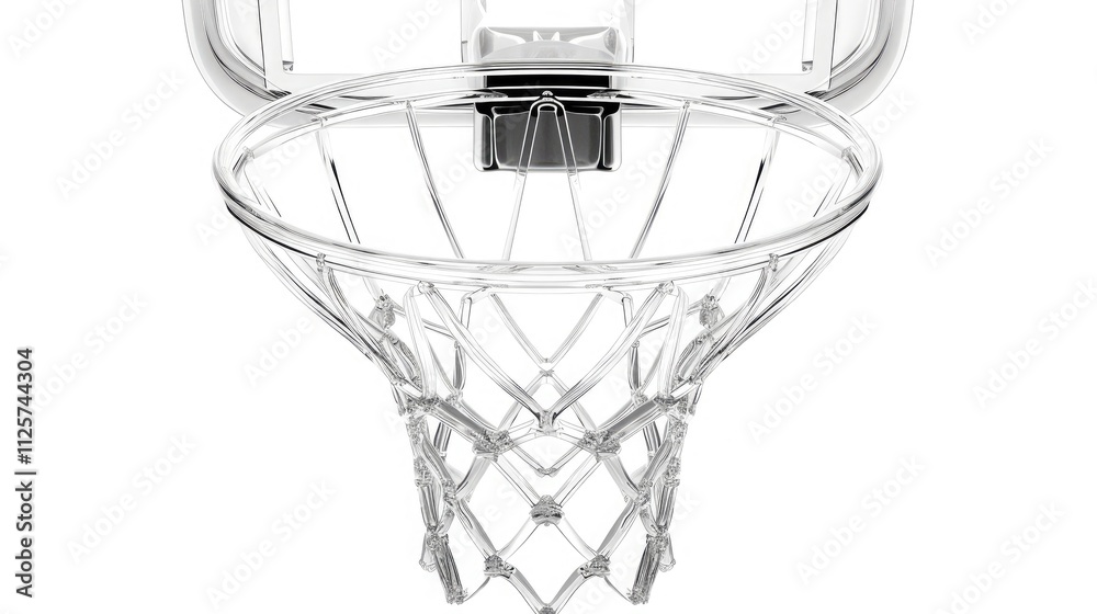 Obraz premium Isolated basketball hoop with a clean white net mini AI generated illustration
