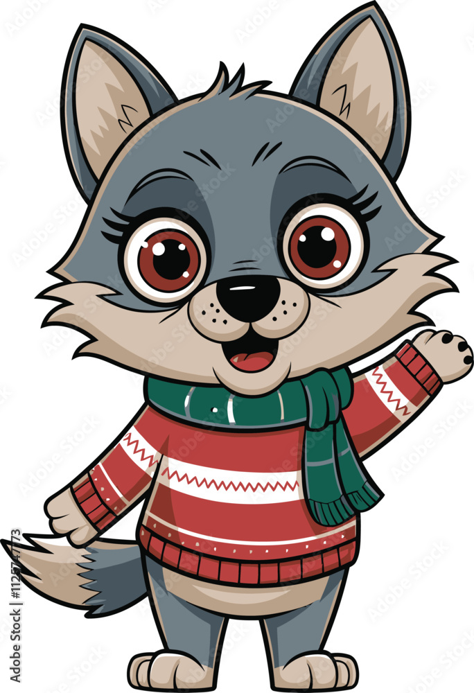 Obraz premium a illustrator vector fox with a white backround