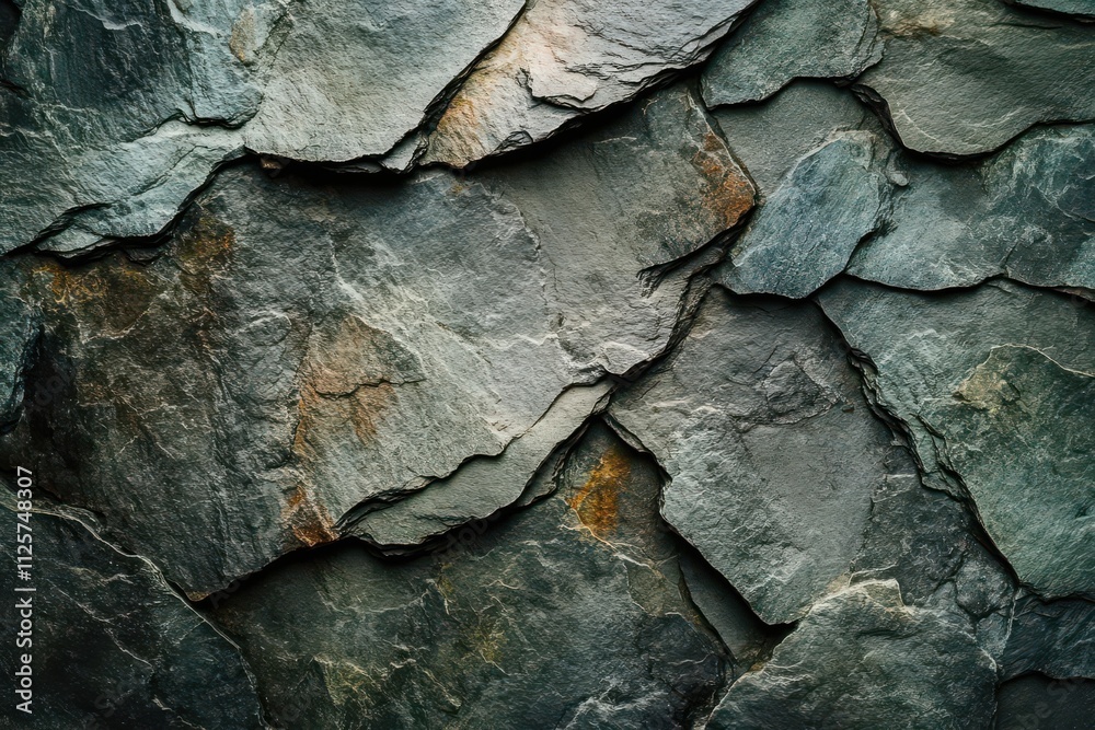 A textured surface of layered slate stones, showcasing natural patterns and colors. A textured surface of layered slate stones, showcasing natural patterns and colors.