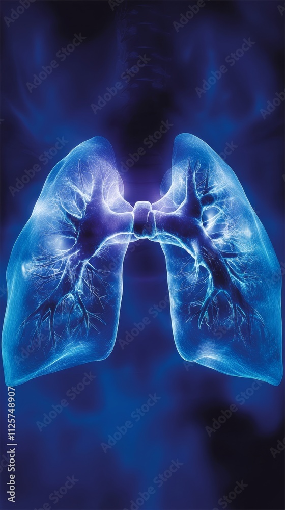 Naklejka premium Delve into the serious impact of pneumonia, a respiratory infection that highlights the importance of awareness, prevention, and early treatment in safeguarding our health 