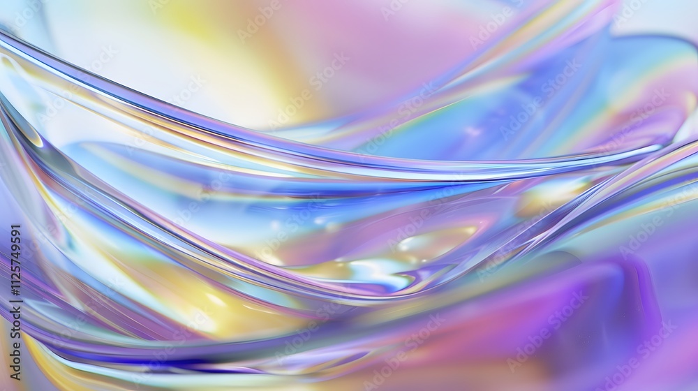 Abstract Pastel Swirls Of Iridescent Liquid Glass Abstract Pastel Swirls Of Iridescent Liquid Glass