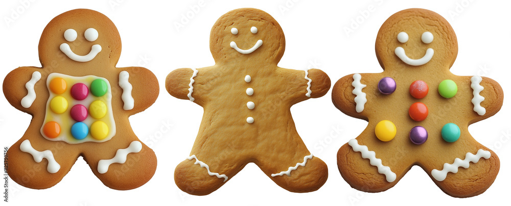 gingerbread cookies isolated on white background