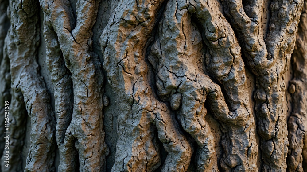 Gnarled Tree Trunk Texture, Deep Furrows, Brown & Grey Bark, Moss & Lichen Gnarled Tree Trunk Texture, Deep Furrows, Brown & Grey Bark, Moss & Lichen