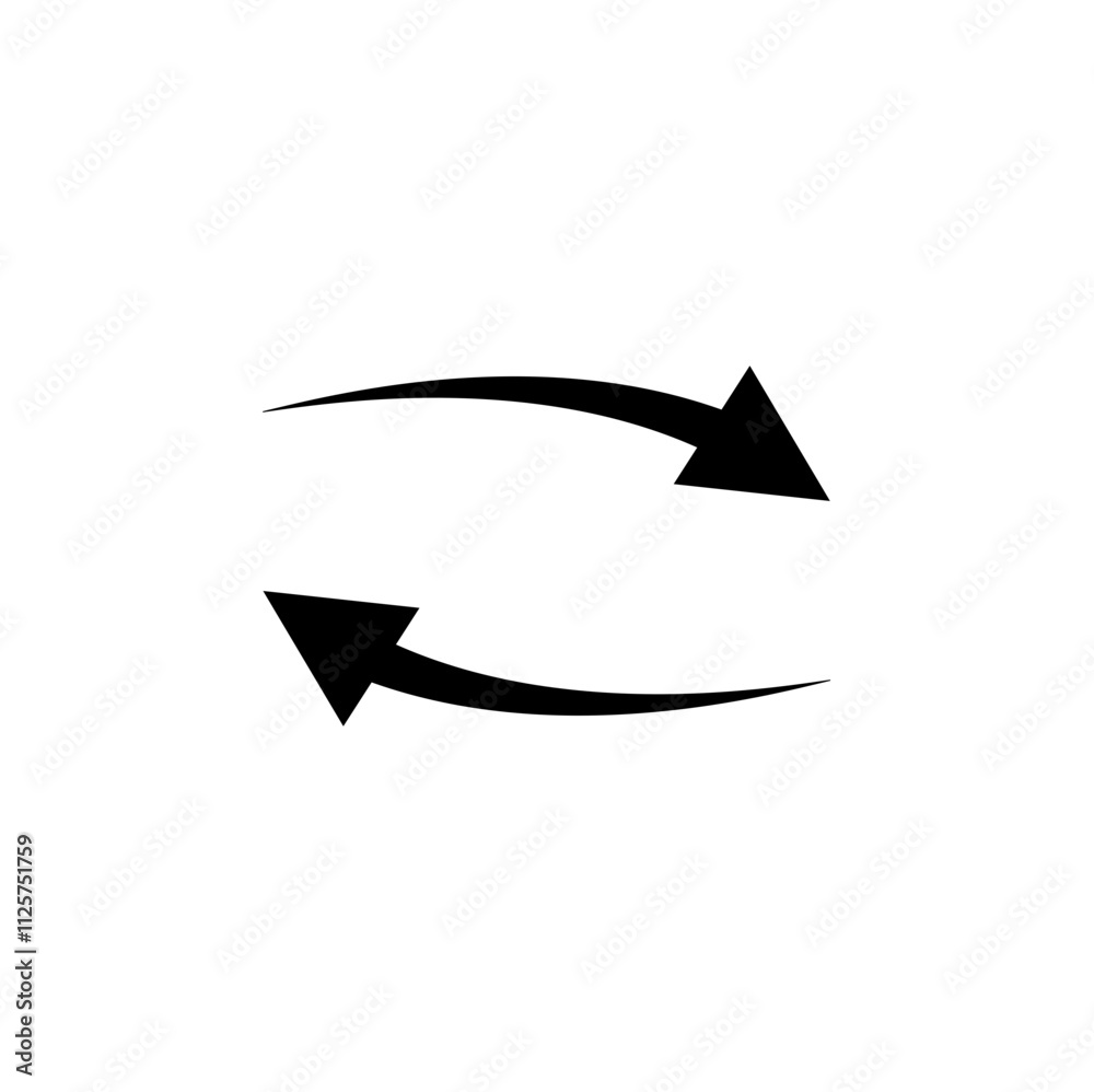 black curved arrow isolated on white background. black curved arrow isolated on white background.