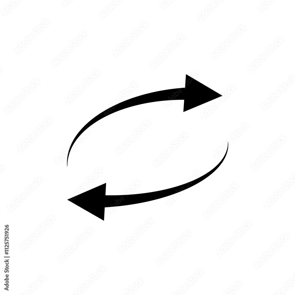 black curved arrow isolated on white background. black curved arrow isolated on white background.